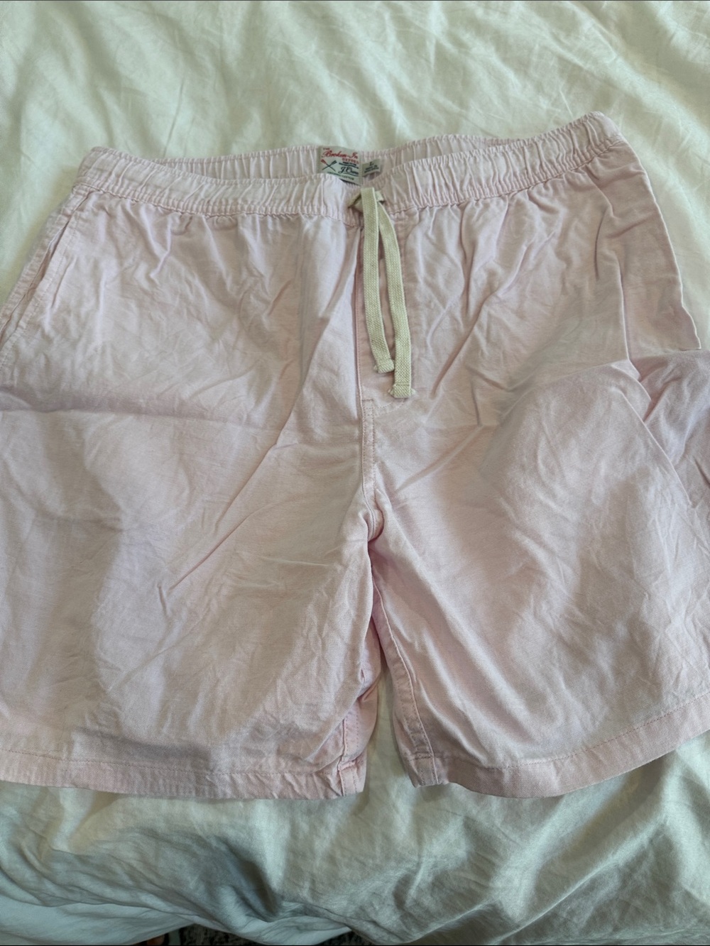 J Crew Light Pink Men's Cotton Drawstring Shorts